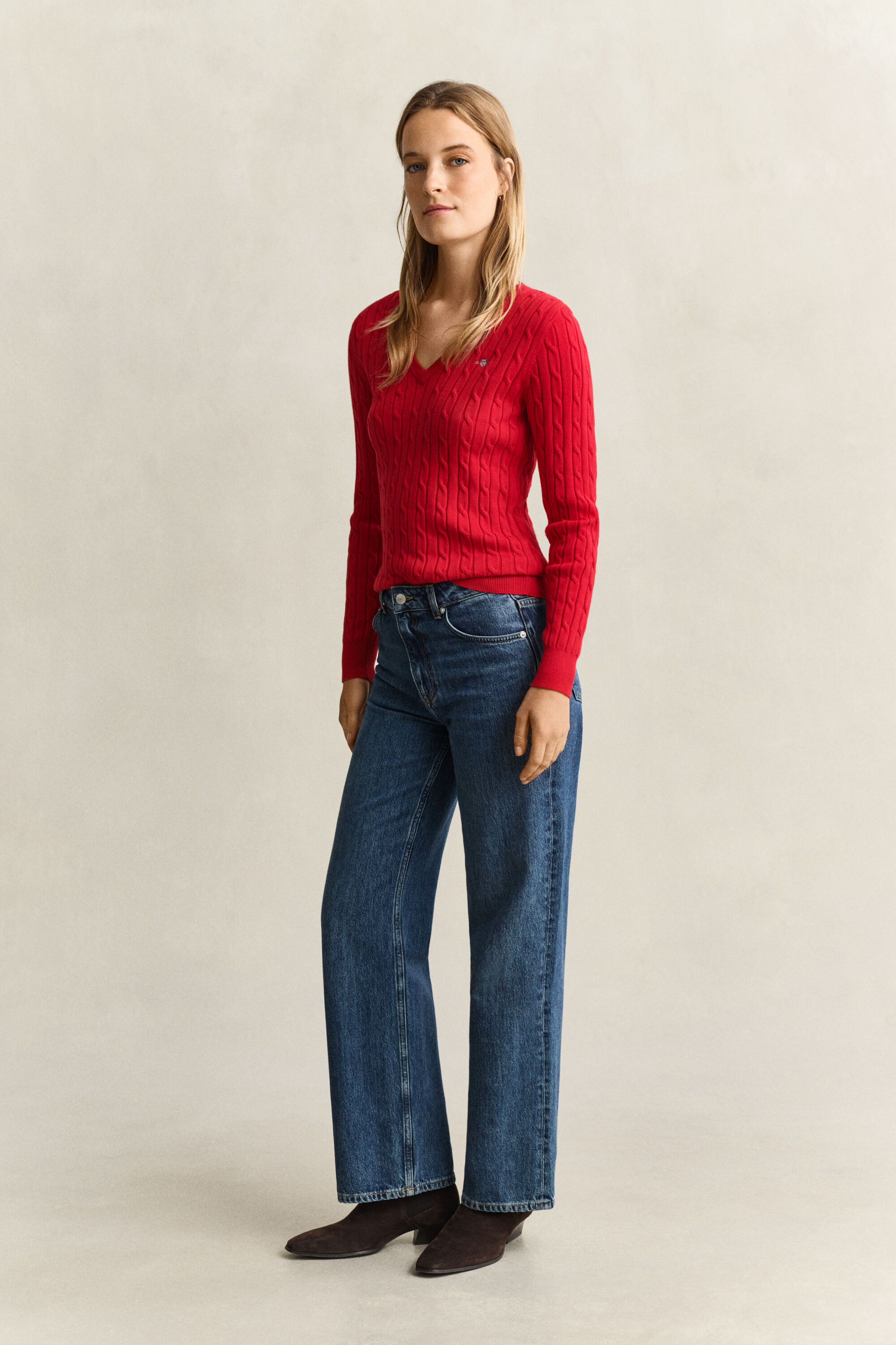 Pull en maille torsadée classique
