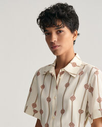 Robe-chemise imprimée à manches courtes