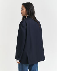 Veste blazer ultra-ample en laine Hopsack
