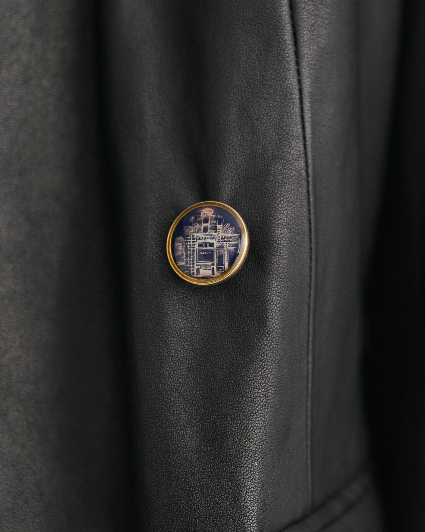 Veste blazer regular fit en cuir