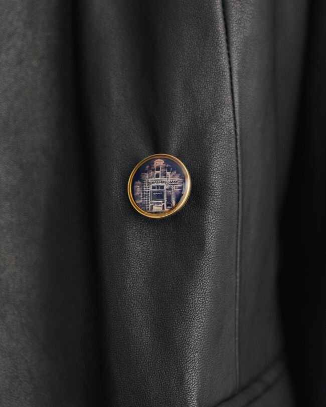 Veste blazer regular fit en cuir