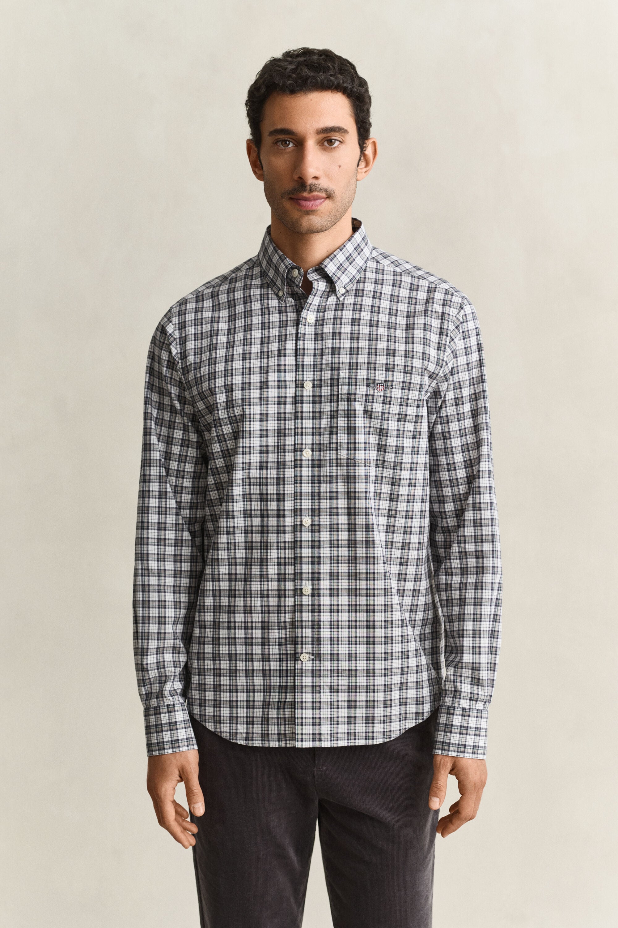 Chemise en popeline à carreaux