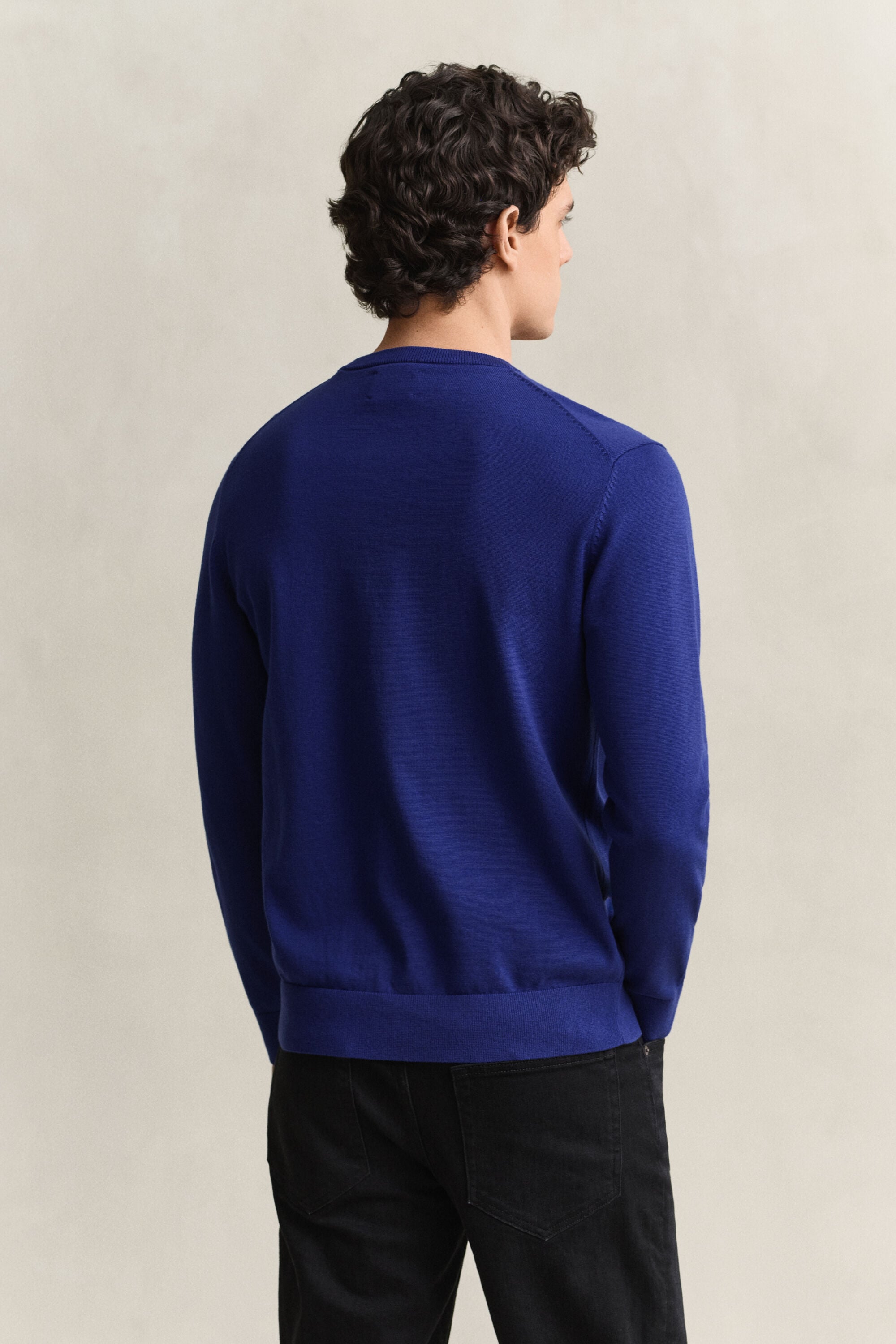 Pull col rond en coton classique