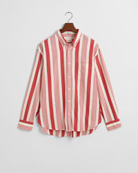 Chemise coupe décontractée à rayures larges en Seersucker 