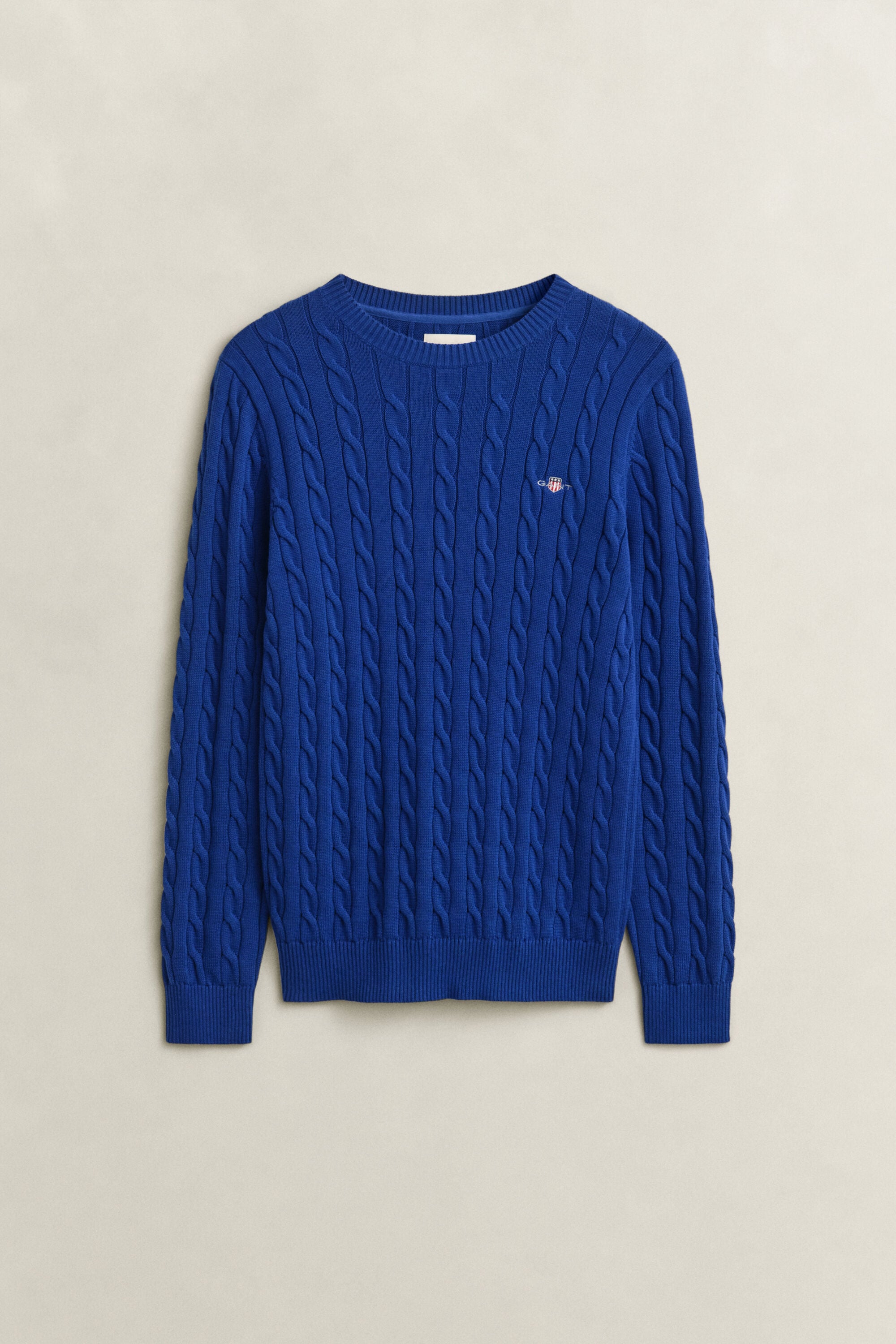 Pull col rond en maille de coton torsadée
