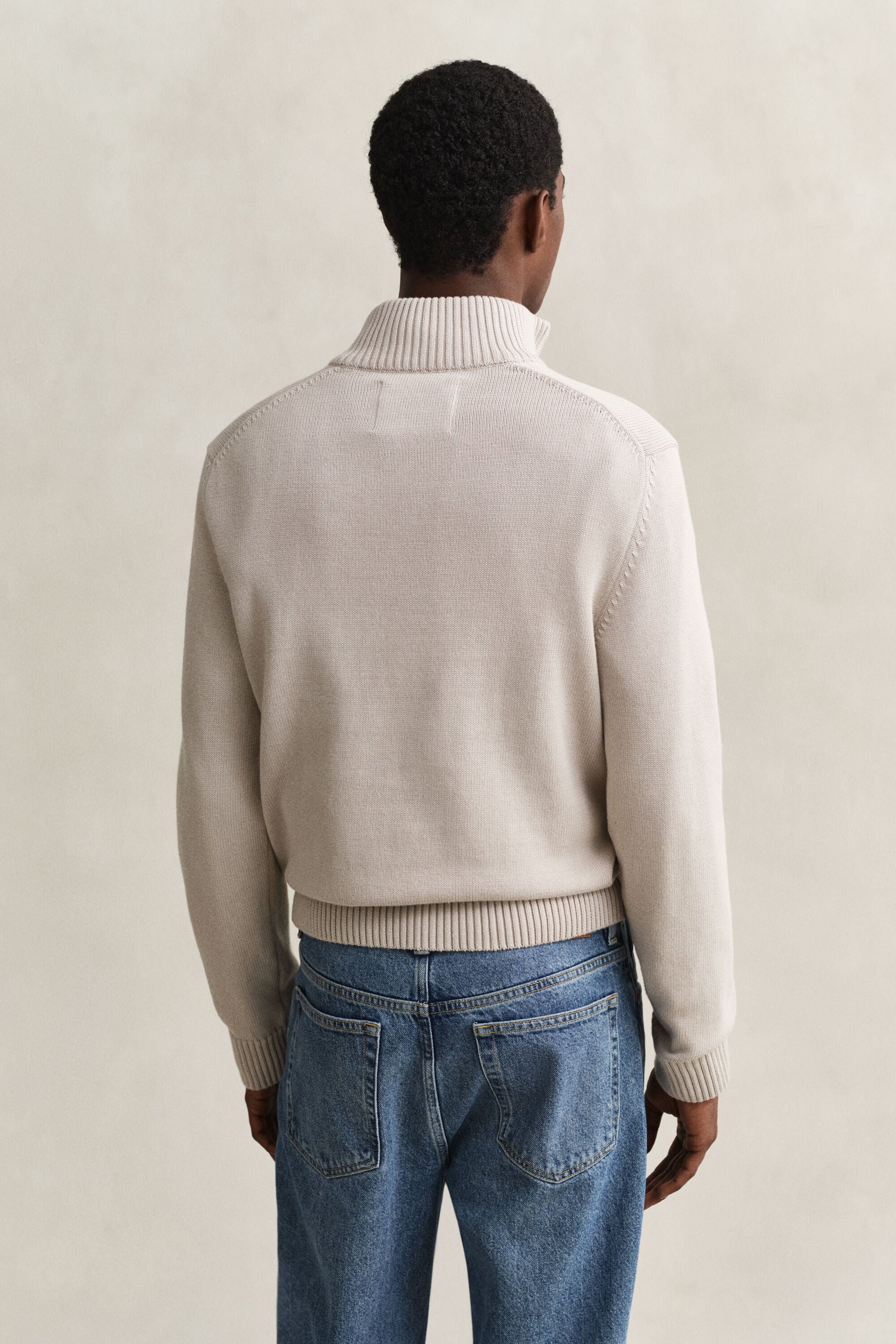 Pull en coton décontracté à demi-zip
