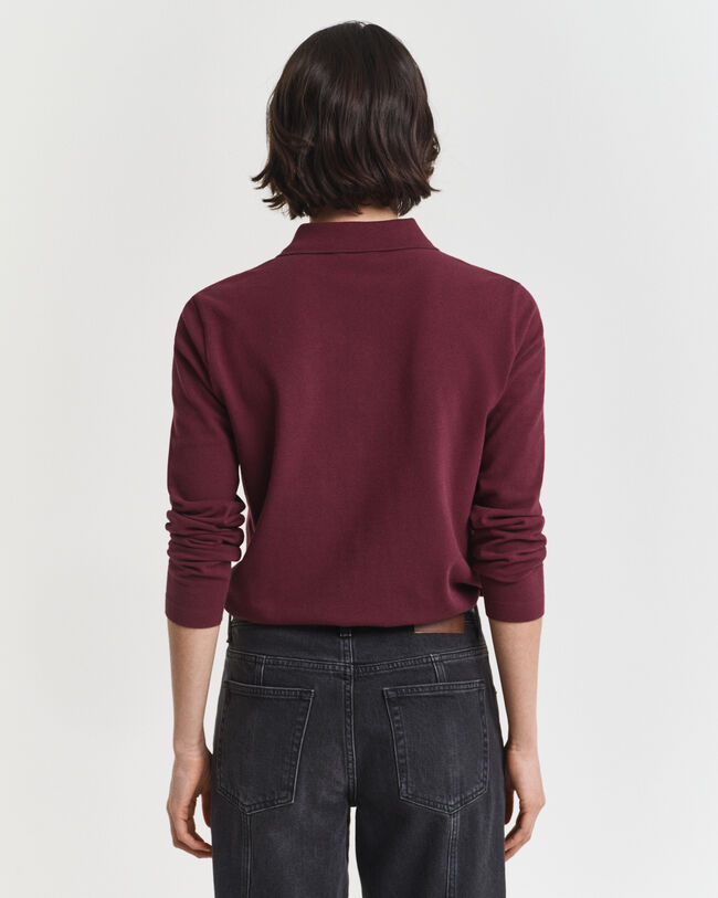 Polo en coton piqué à manches longues