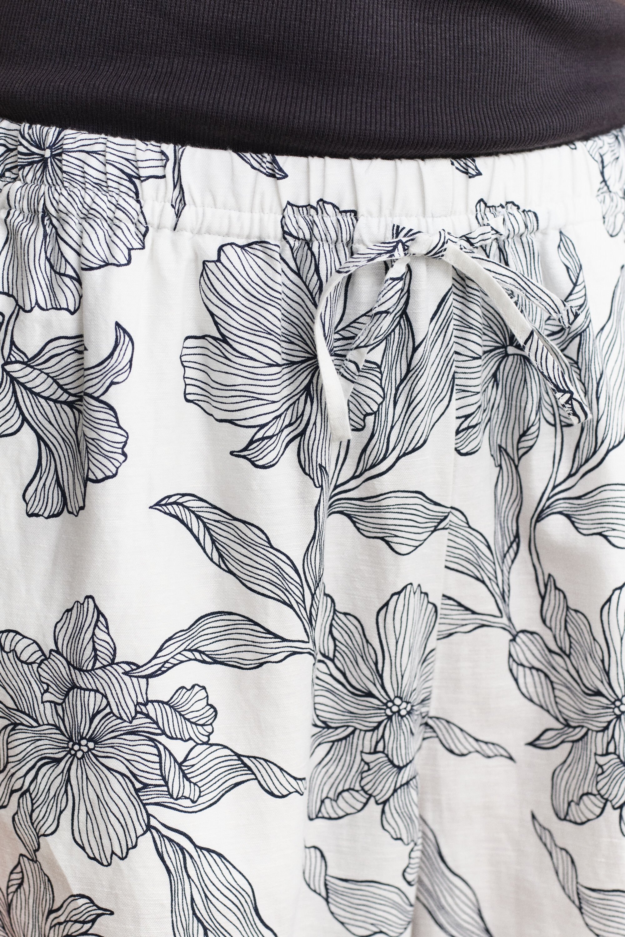 Pantalon en lin floral