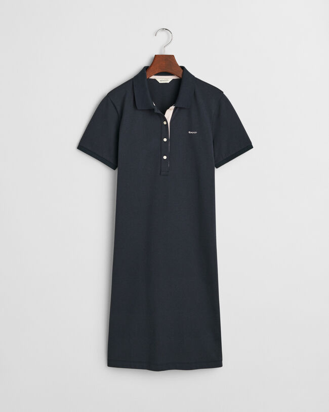 Robe polo en coton piqué avec col contrastant