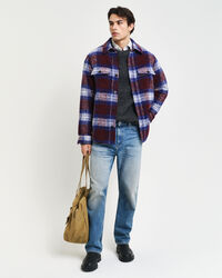 Surchemise à carreaux en laine mélangée