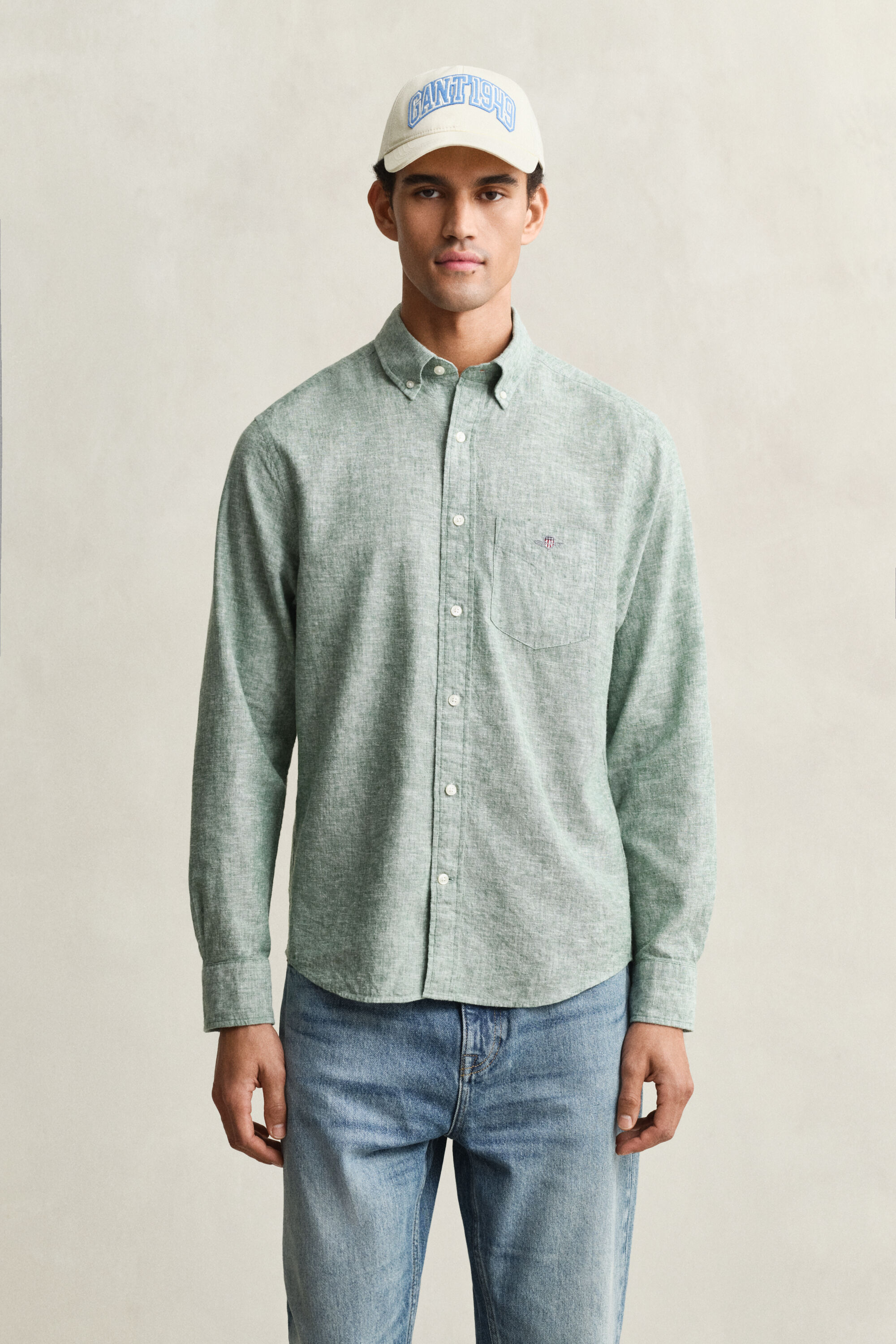 Chemise en lin mélangé