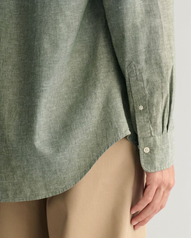 Chemise regular fit en coton et lin