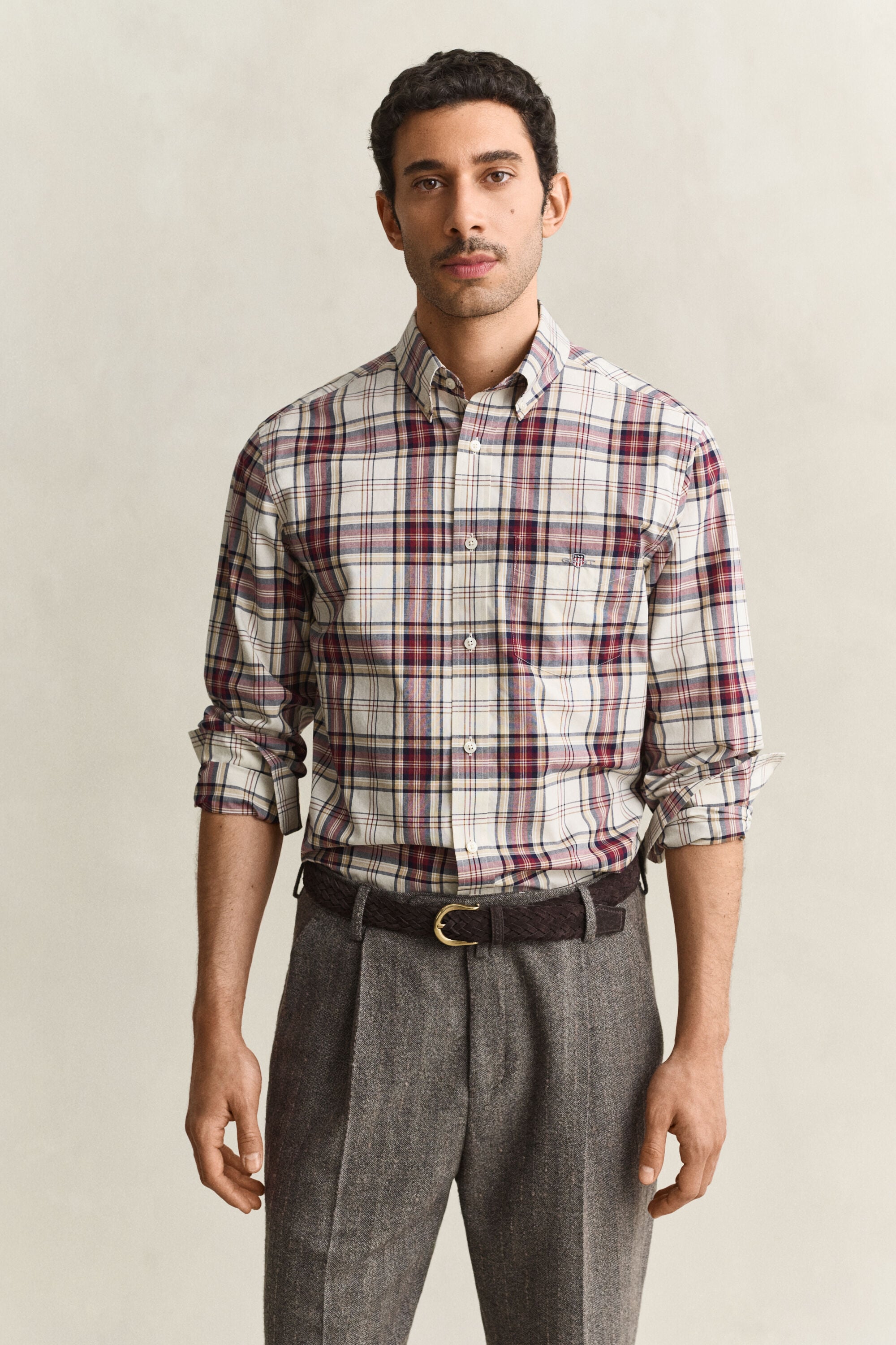 Chemise en popeline à carreaux