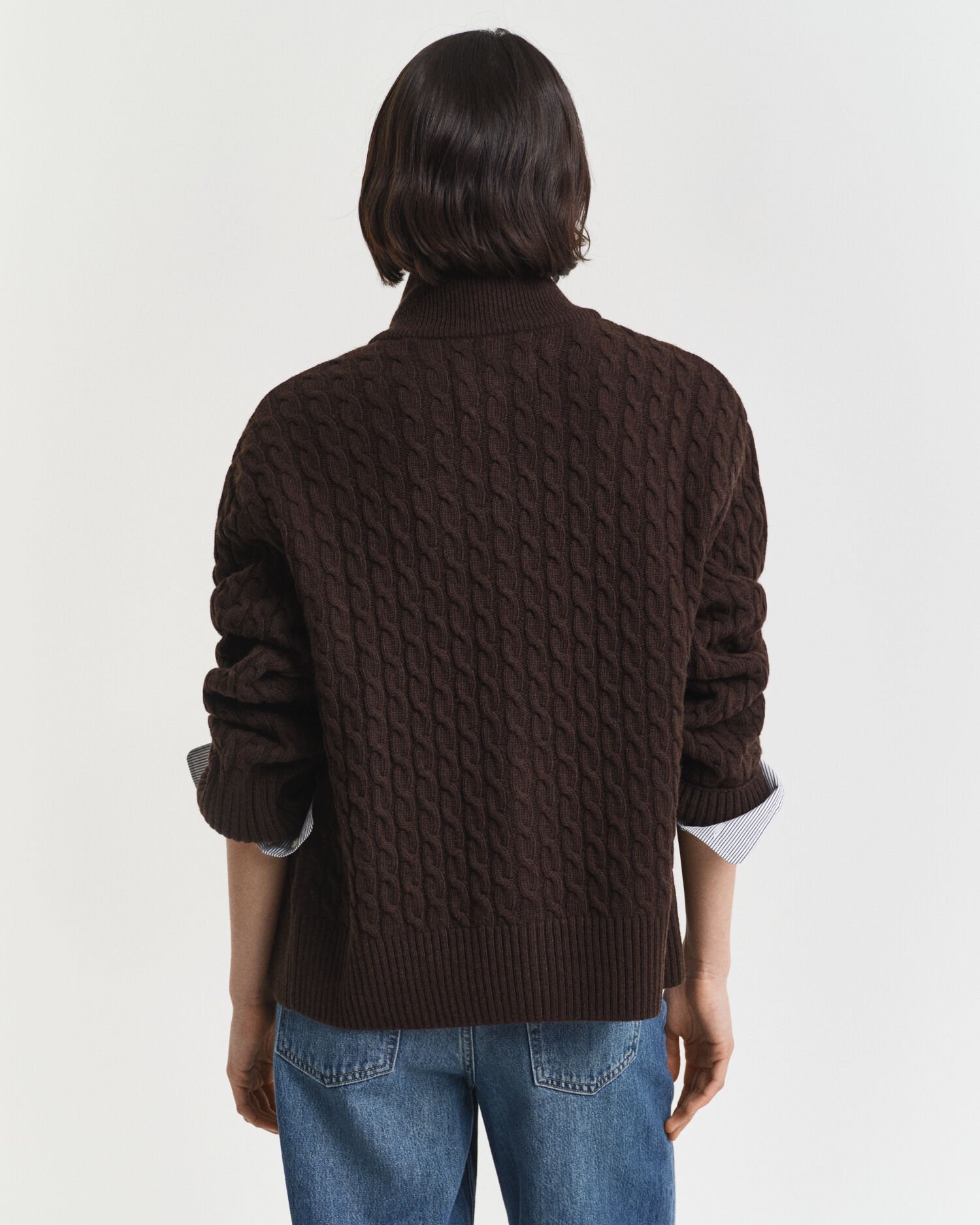 Cardigan zippé en maille torsadée