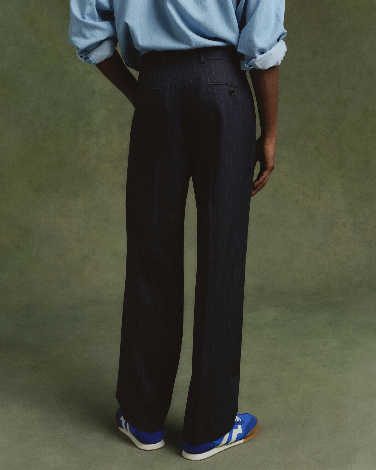 Pantalon de costume coupe d&eacute;contract&eacute;e &agrave; rayures tennis