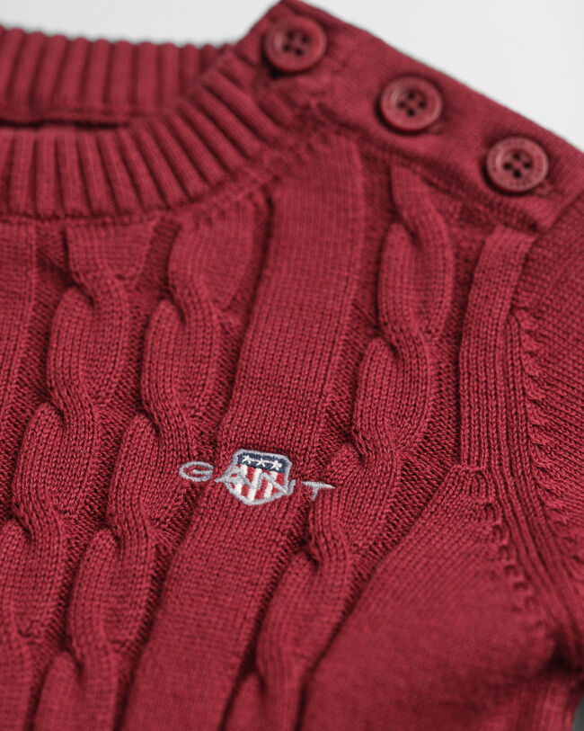 Robe en maille de coton à torsades Bébé Fille