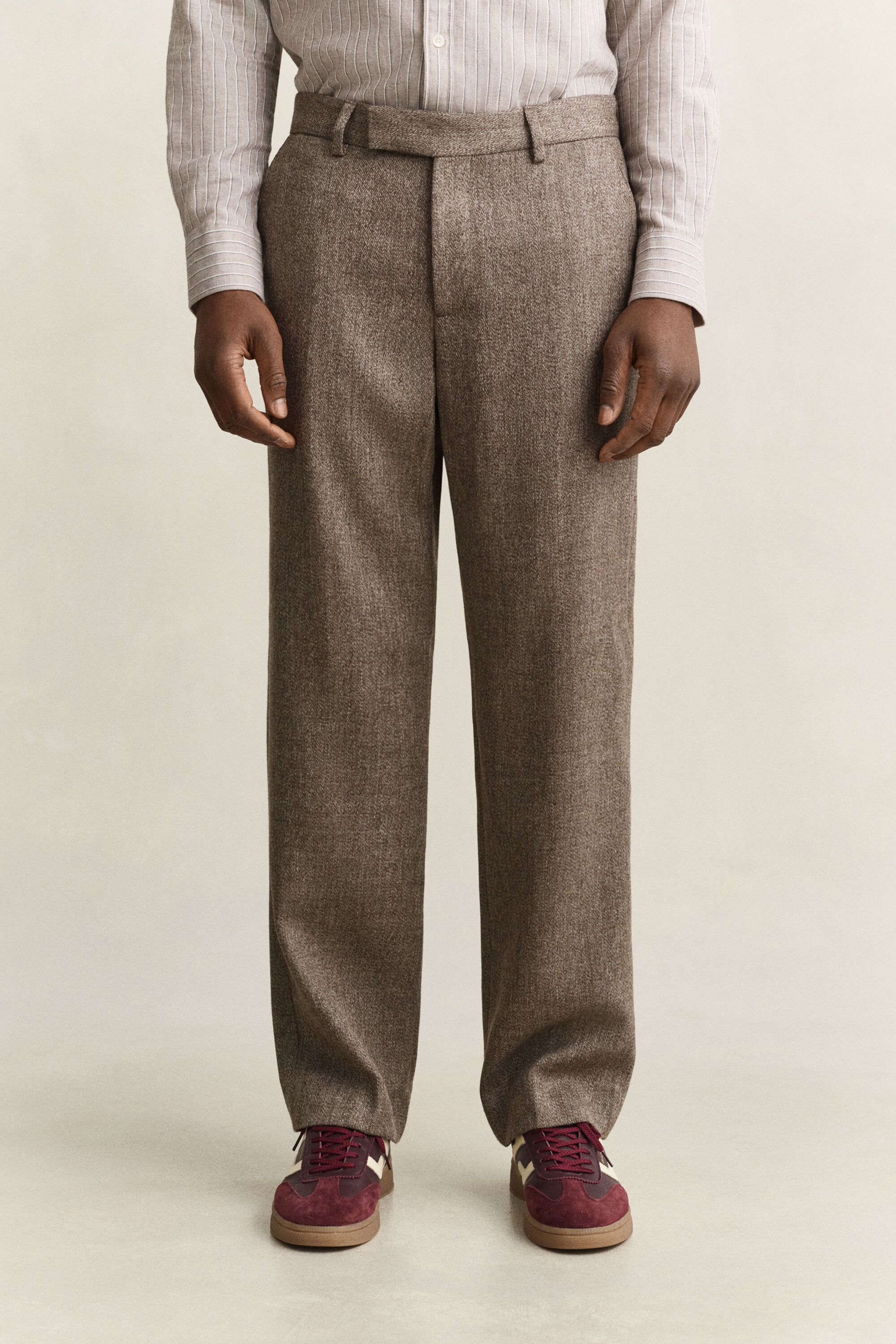 Pantalon en laine chinée