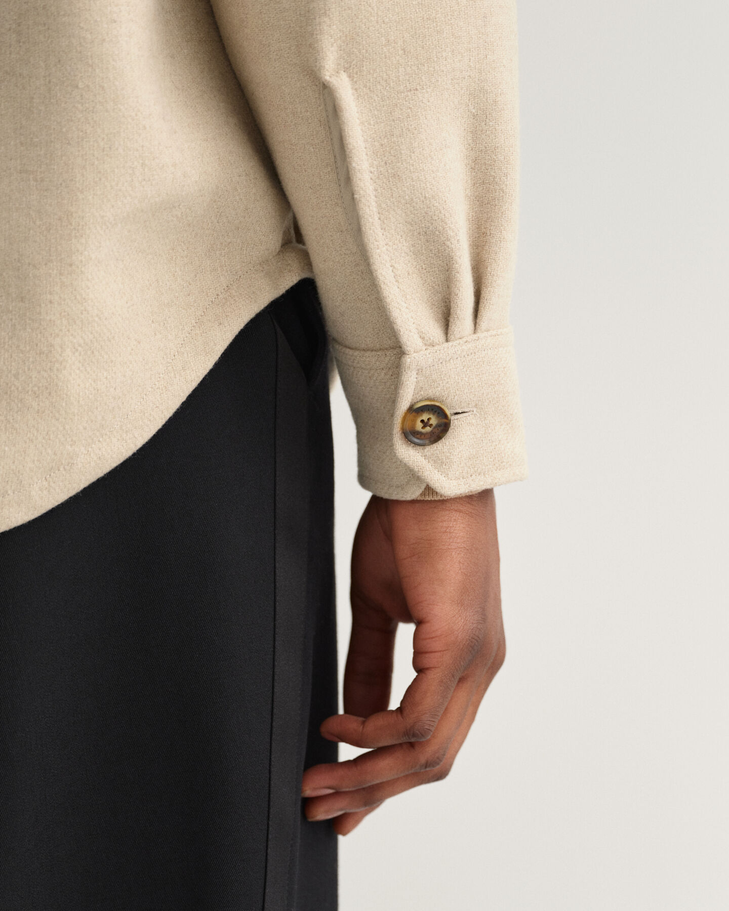 Surchemise en laine m&eacute;lang&eacute;e