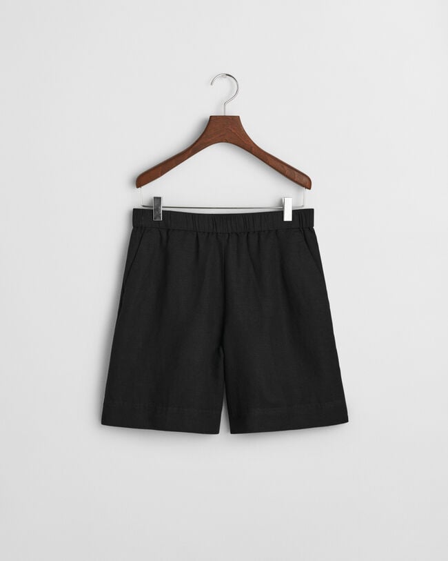 Short coupe d&eacute;contract&eacute;e &agrave; enfiler en lin m&eacute;lang&eacute;