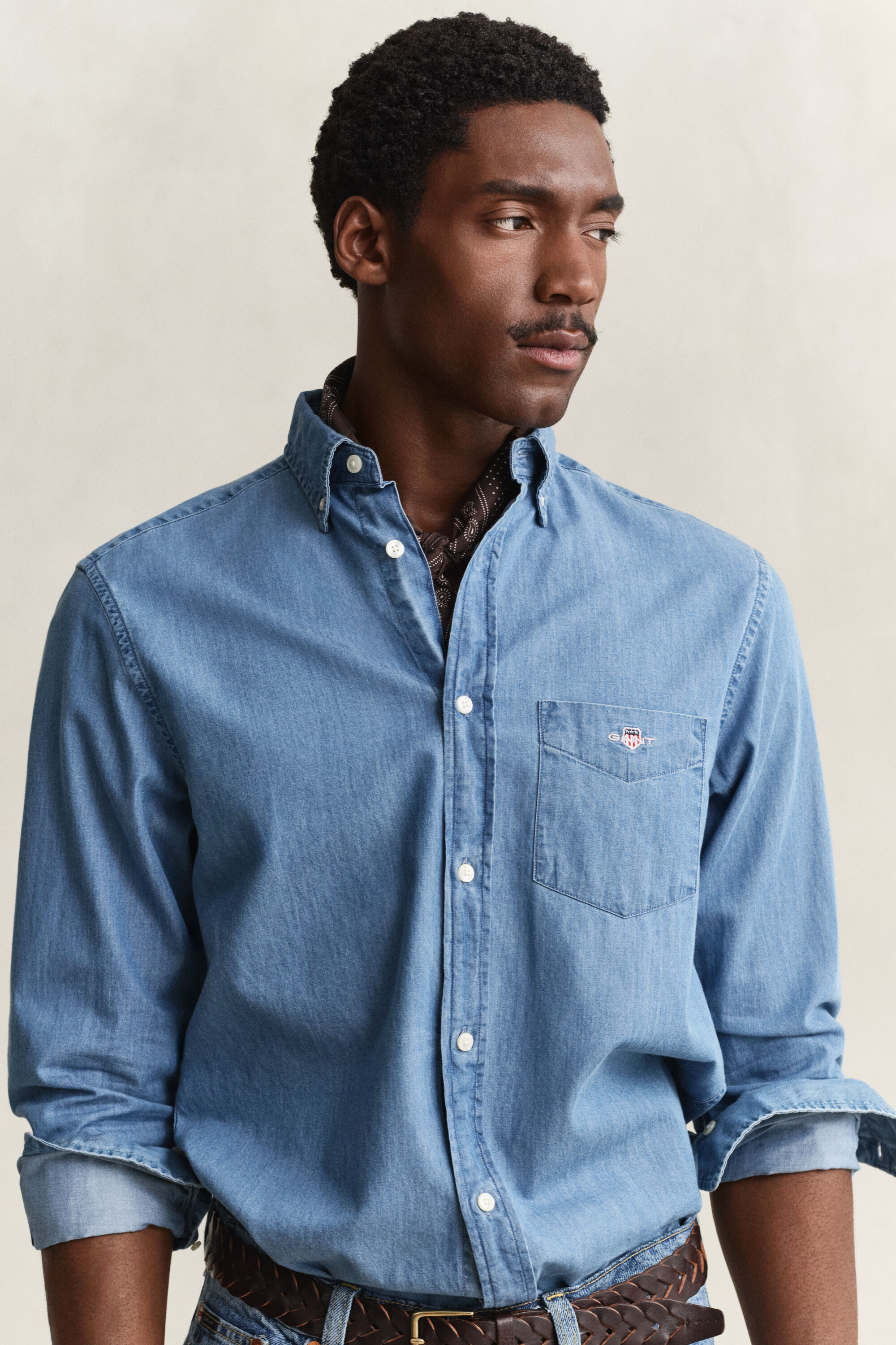 Chemise coupe regular indigo
