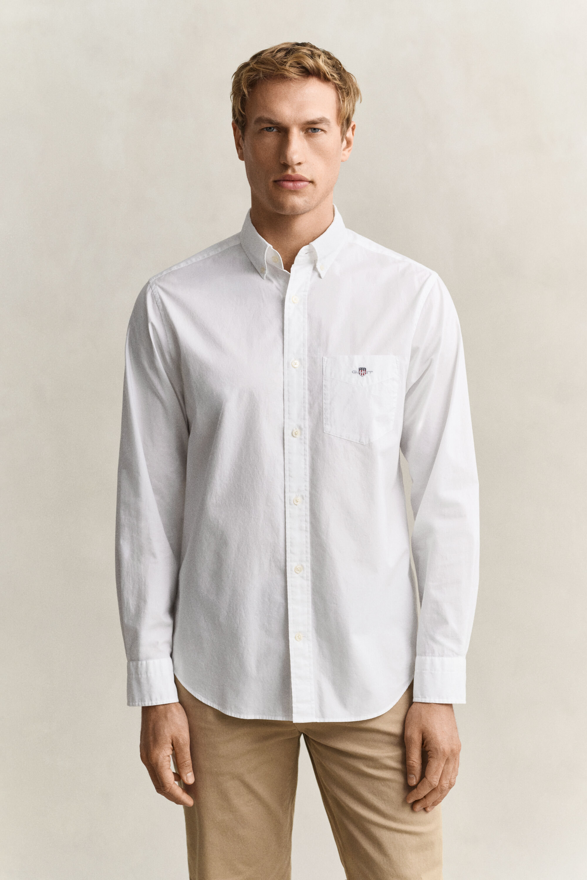 Chemise coupe regular en popeline classique