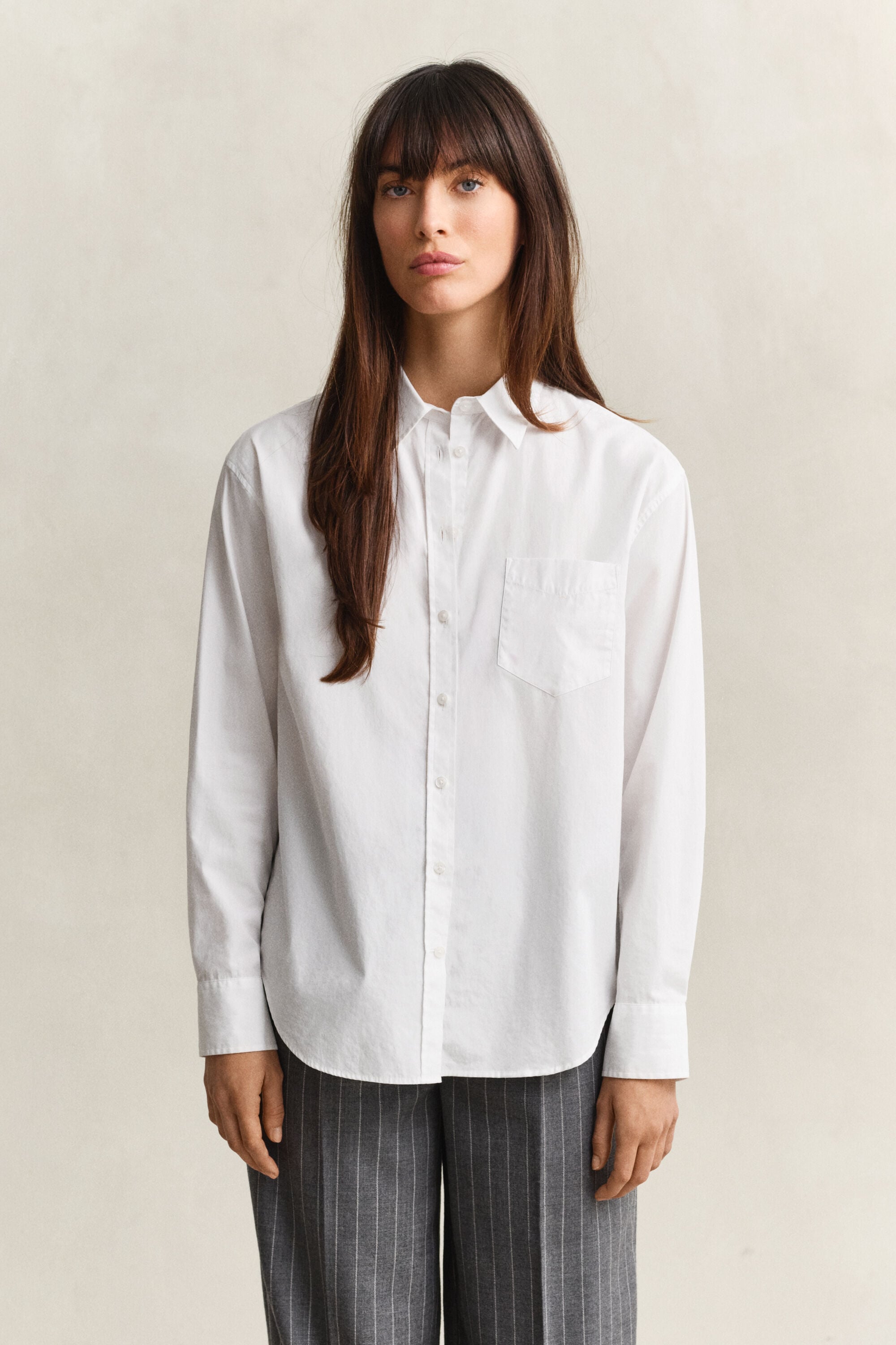 Chemise coupe décontractée en popeline classique