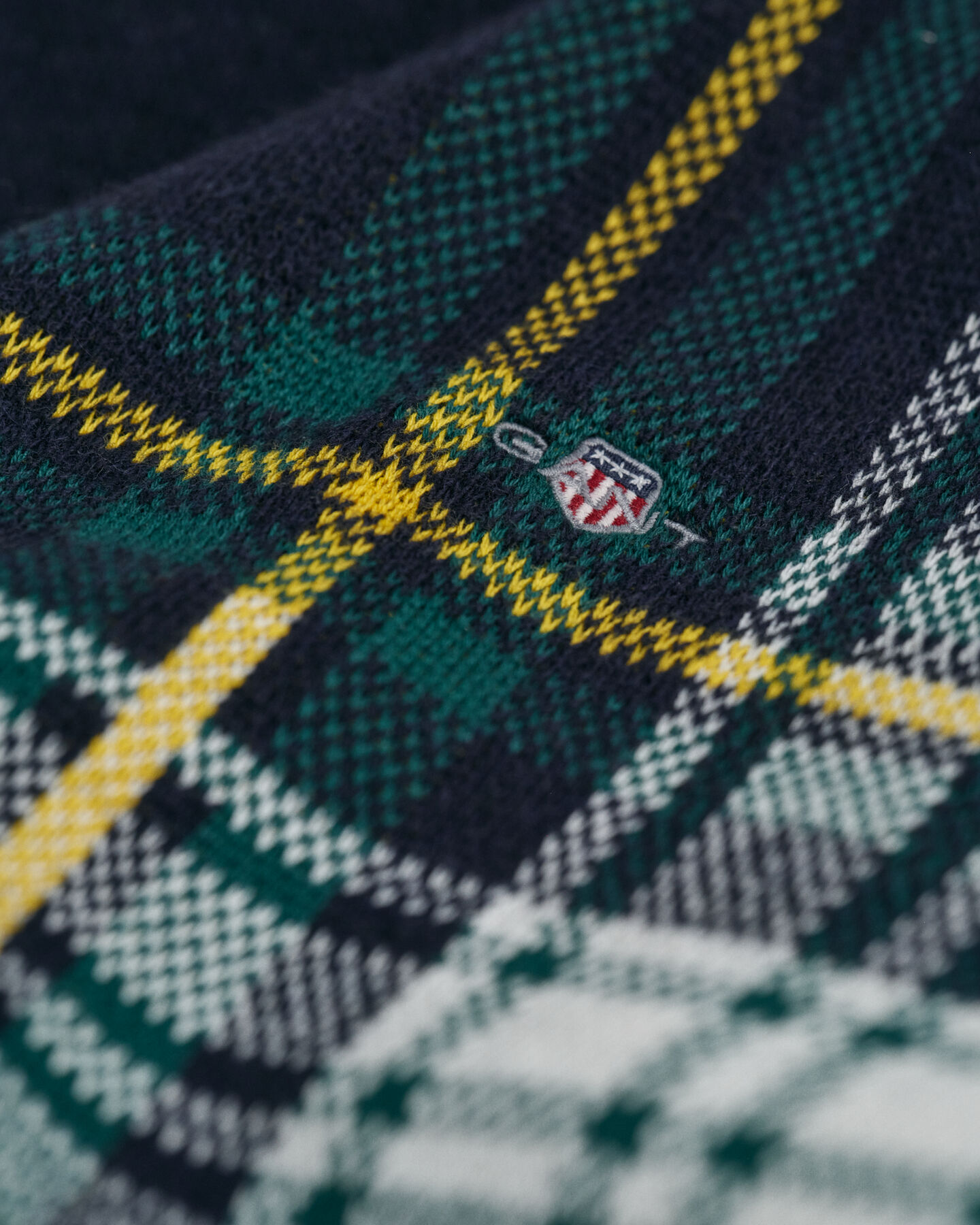 Pull ras du cou en maille &agrave; carreaux Teens