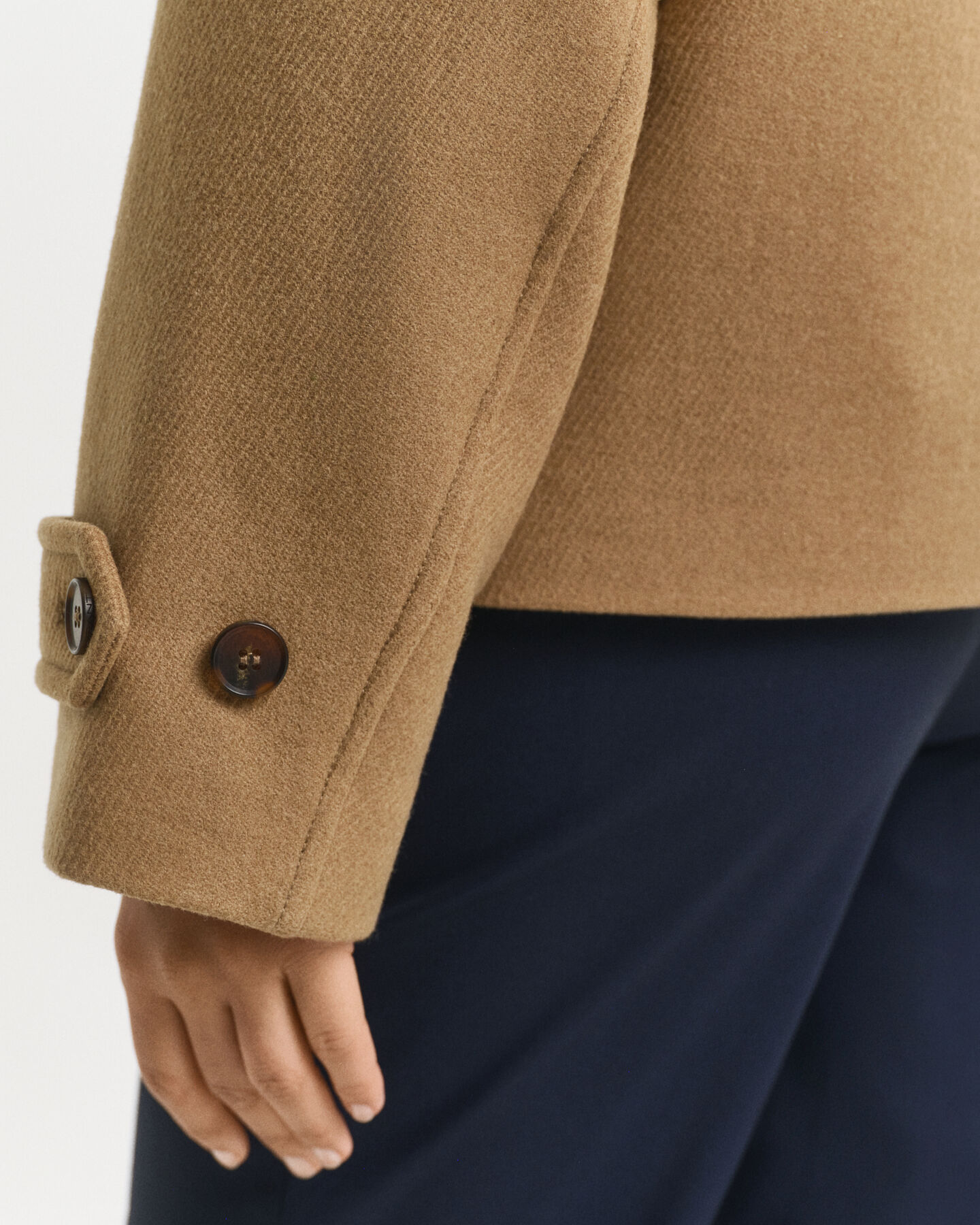 Caban court en laine mélangée