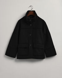 Veste courte en laine m&eacute;lang&eacute;e