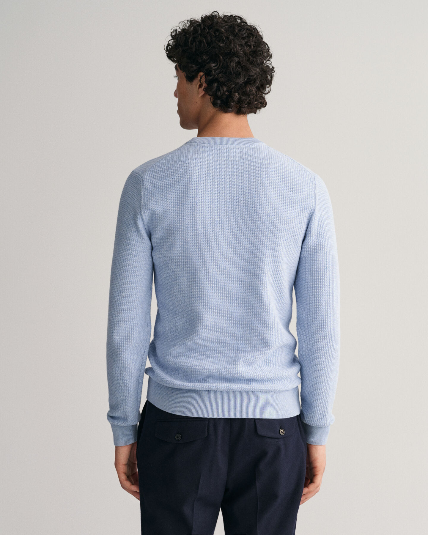 Pull ras du cou en coton Micro Textured