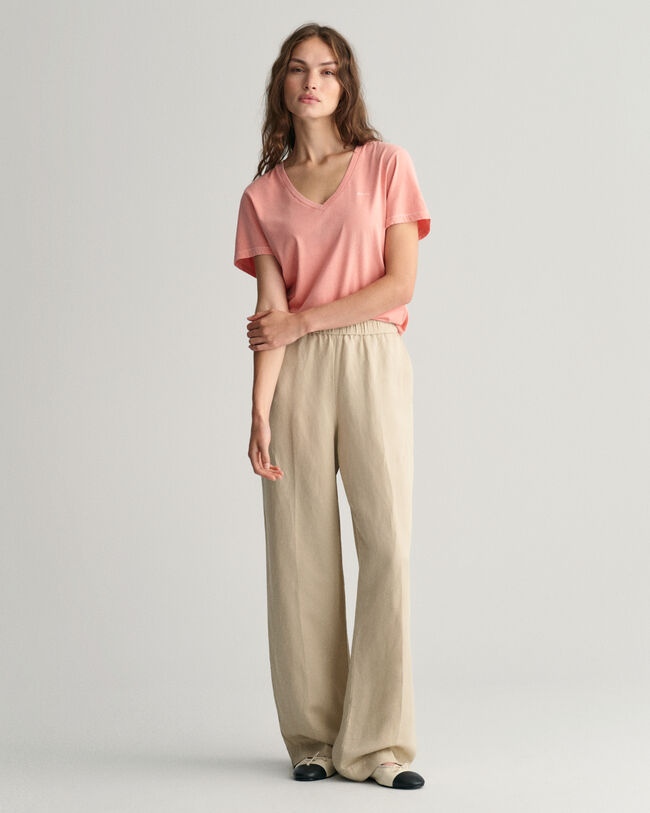 Pantalon relaxed fit en lin mélangé Pull-On