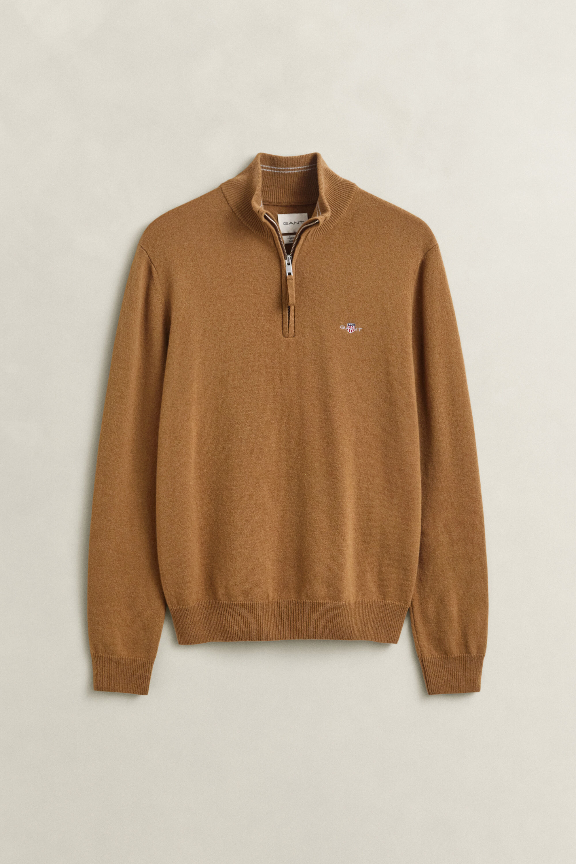 Pull à demi-zip en laine d’agneau
