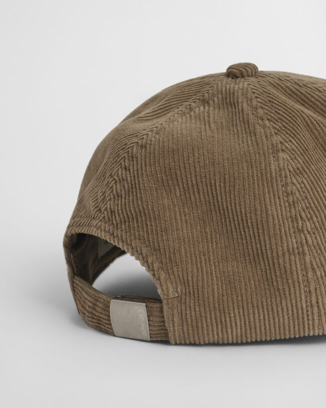 Casquette en velours côtelé délavé avec motif brodé