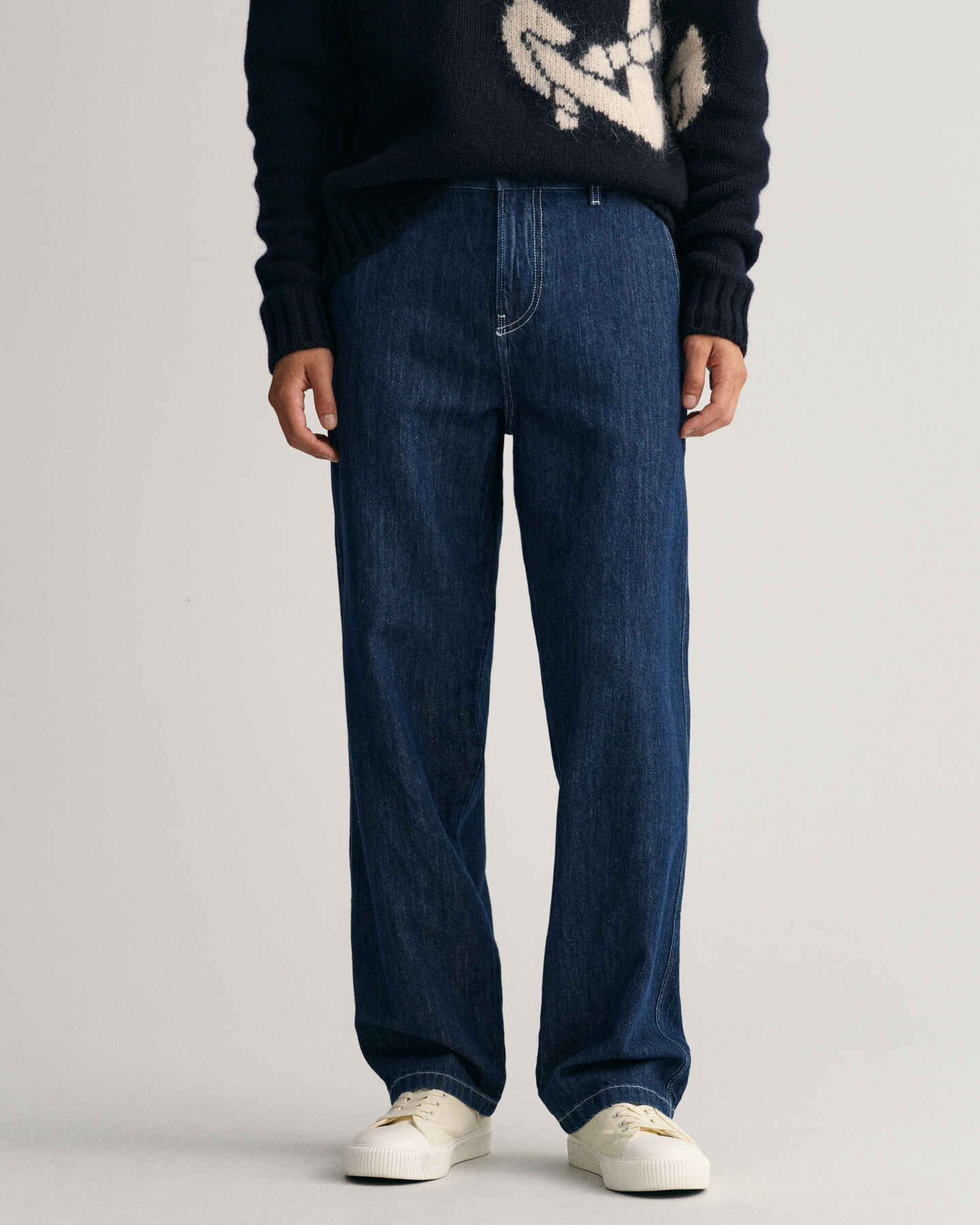 Jean relaxed fit en coton et lin