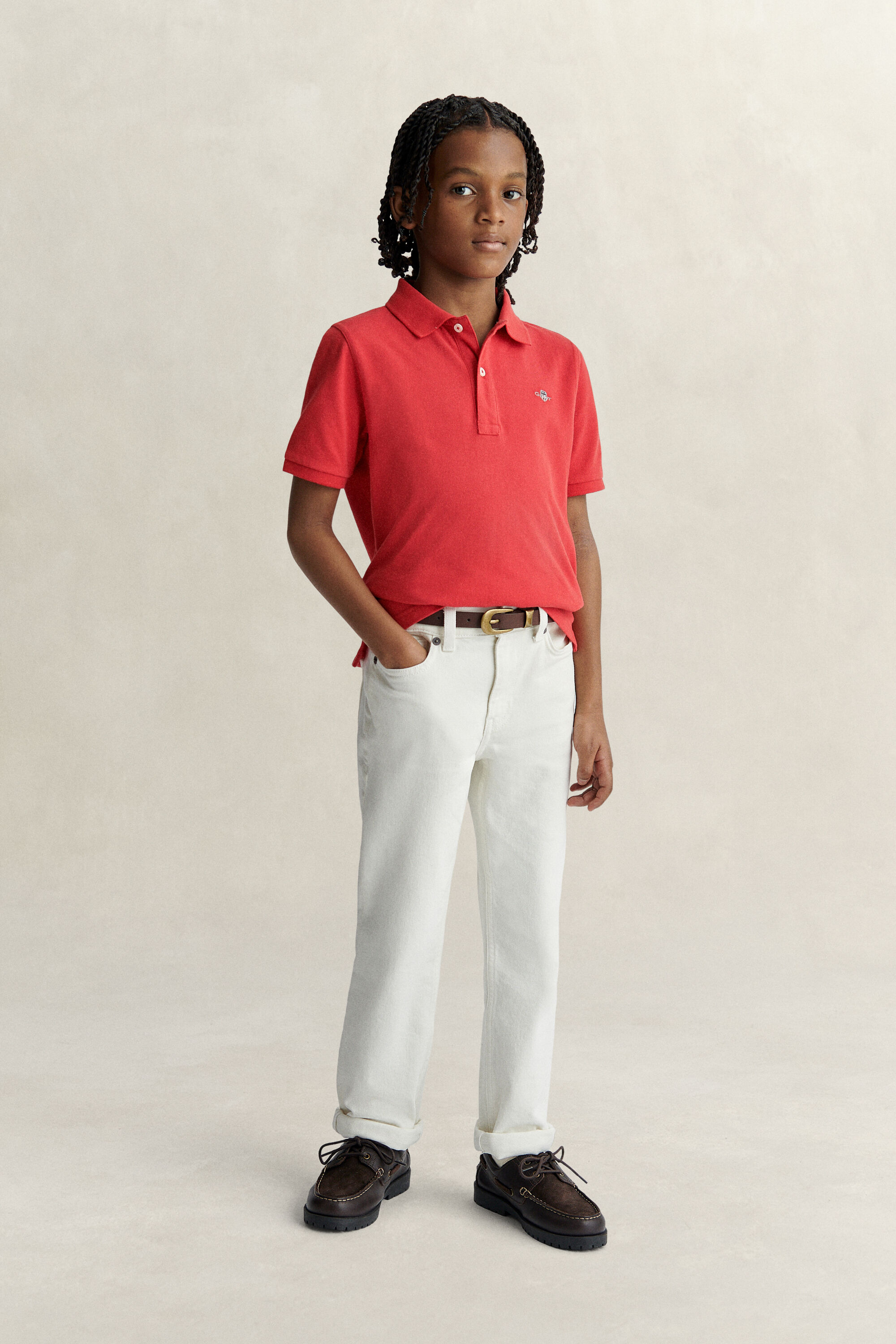 Polo en coton piqué Shield Ado