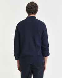 Pull zippé texturé