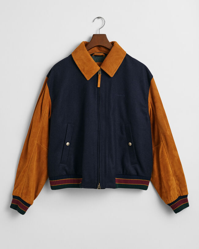 Veste en daim mélangé Varsity Jacket