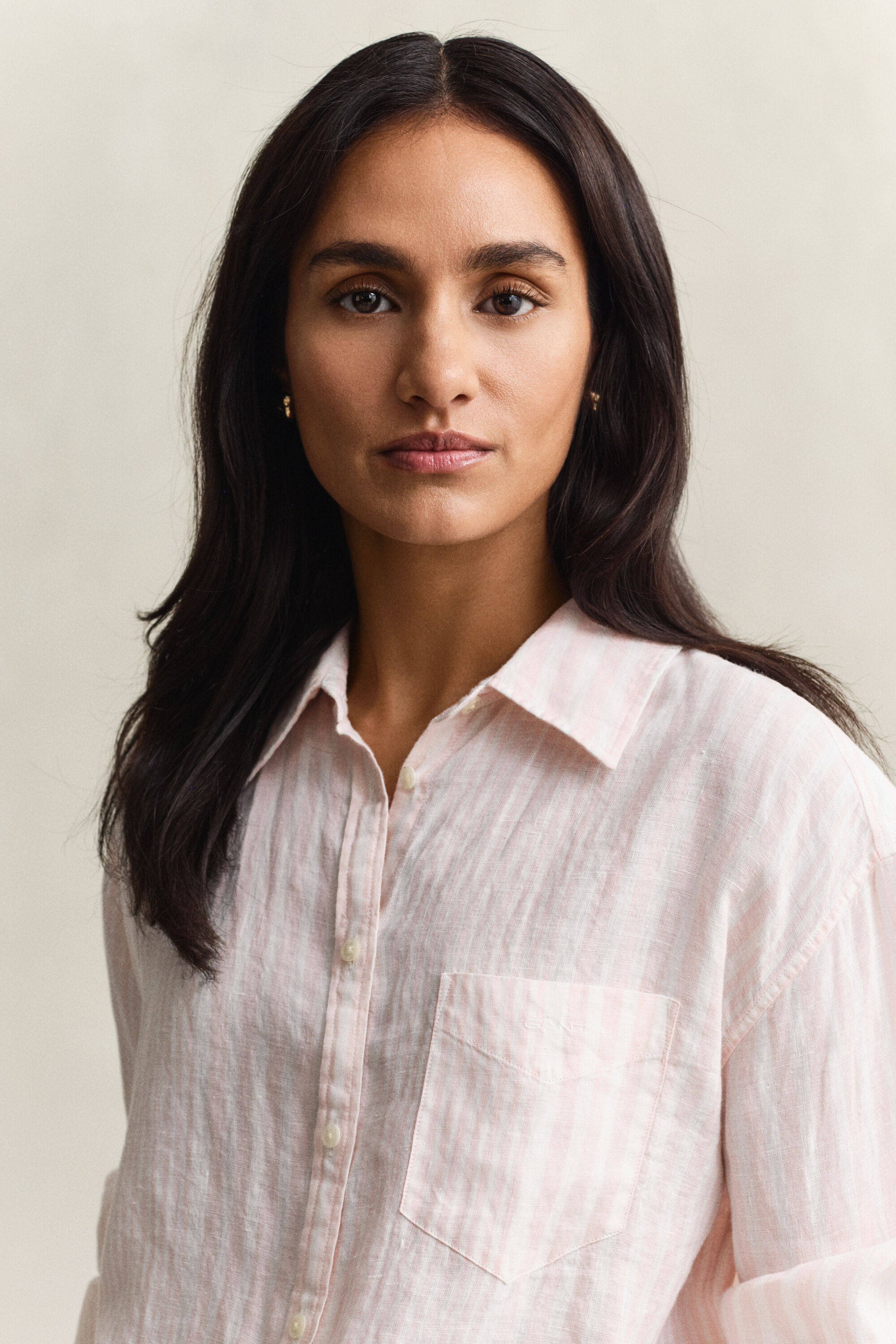 Chemise relaxed fit en lin à rayures