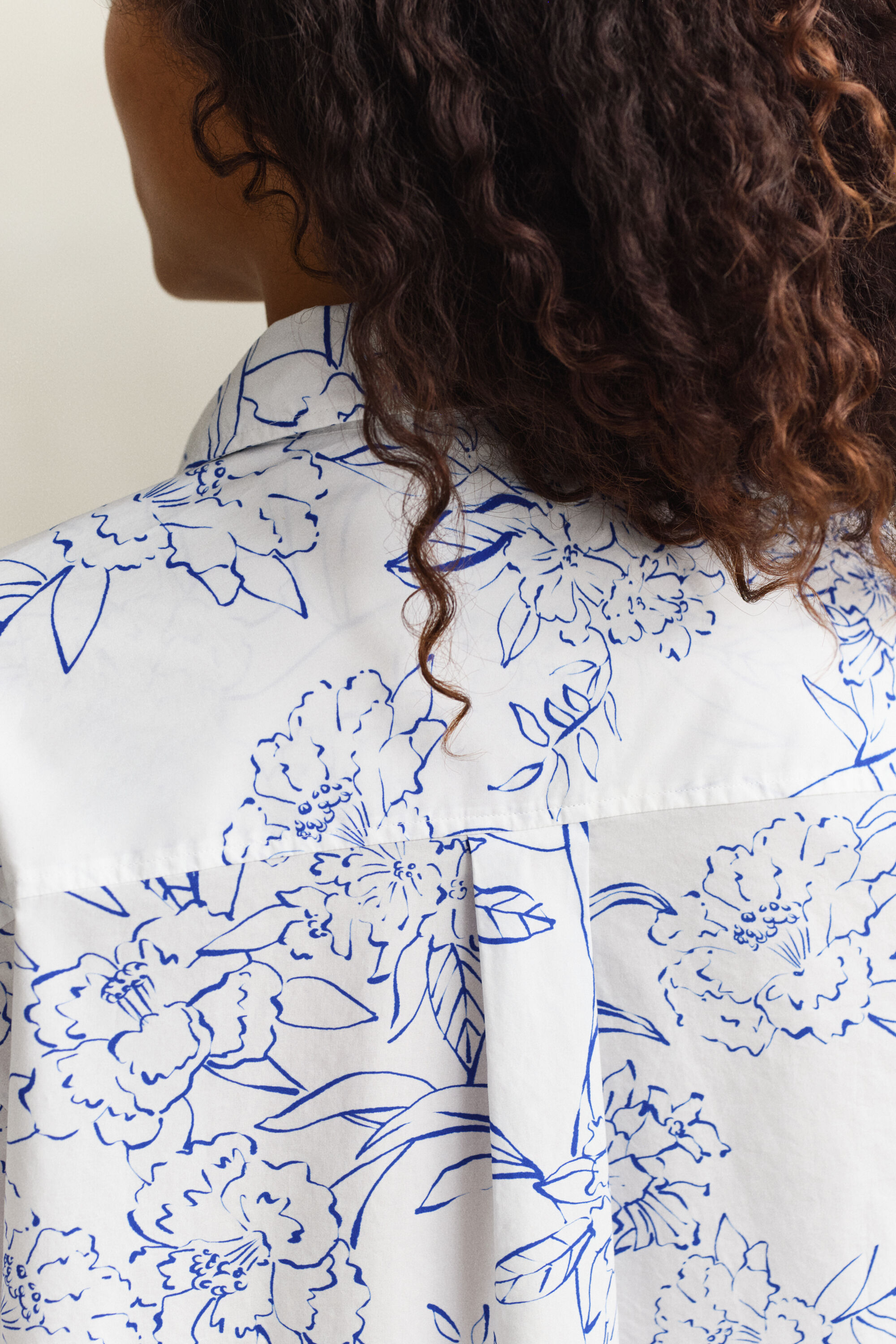 Chemise en popeline à fleurs