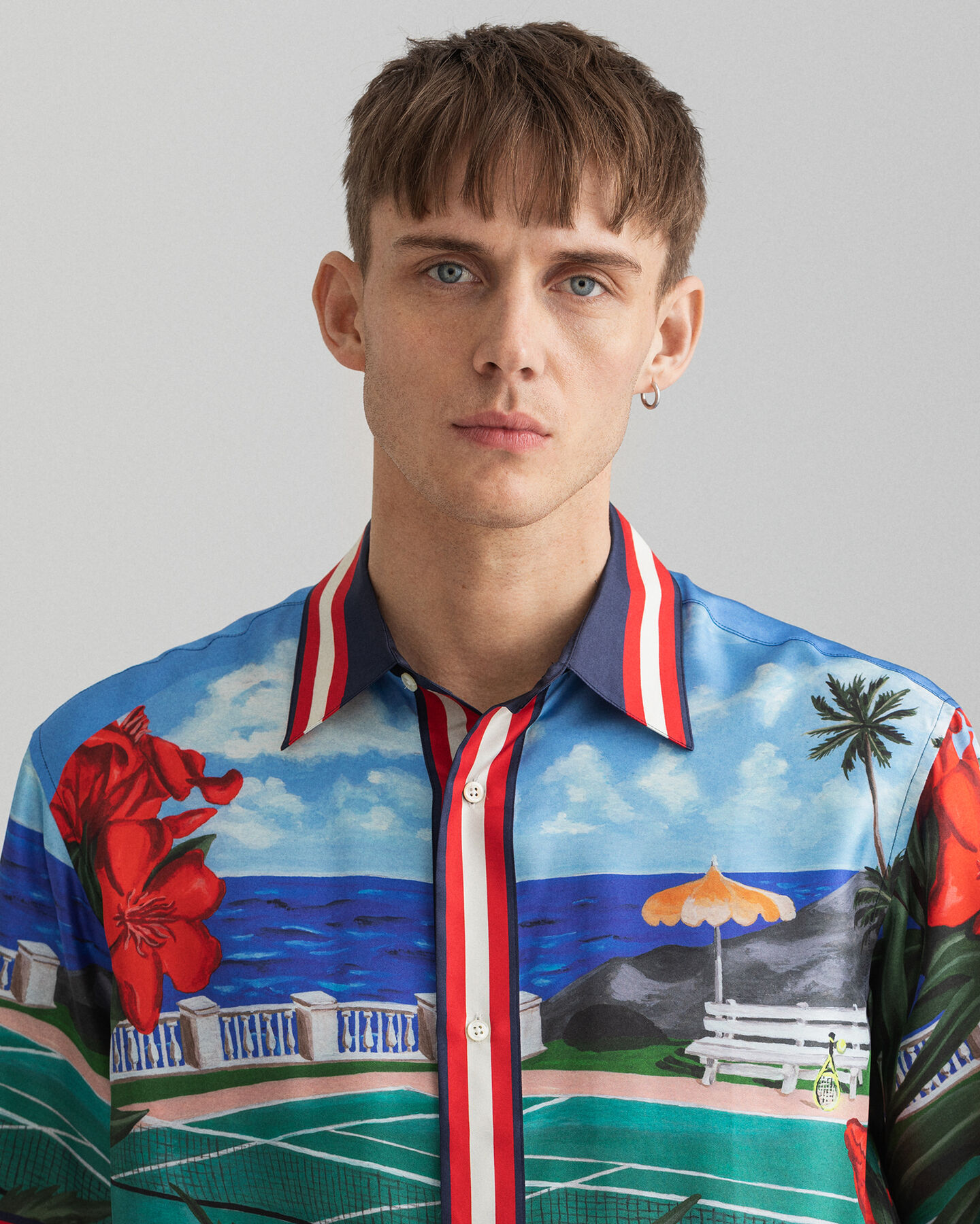 Chemise relaxed fit en soie à manches courtes Scenery