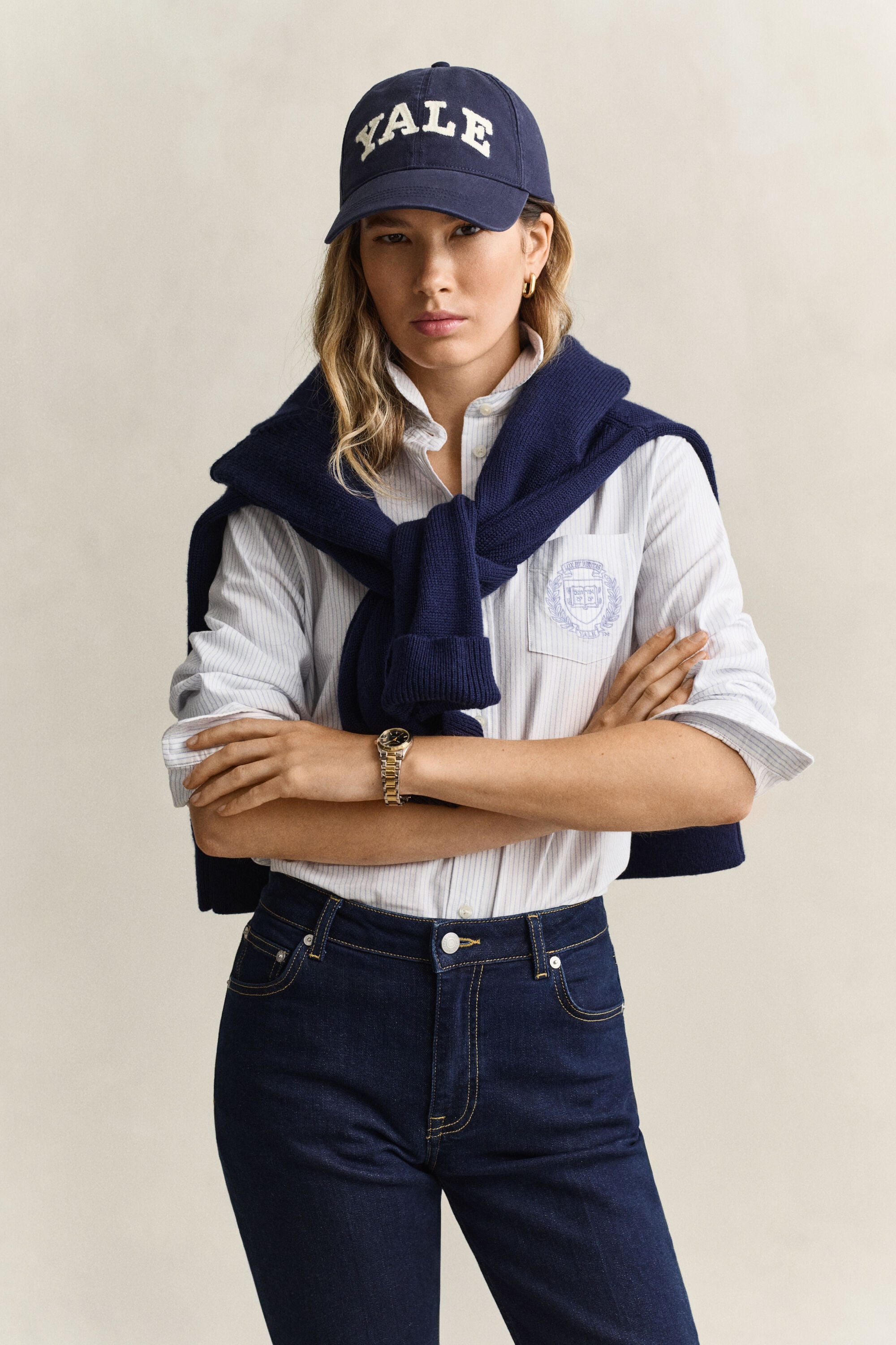 Chemise en coton Oxford à rayures Gant x Yale
