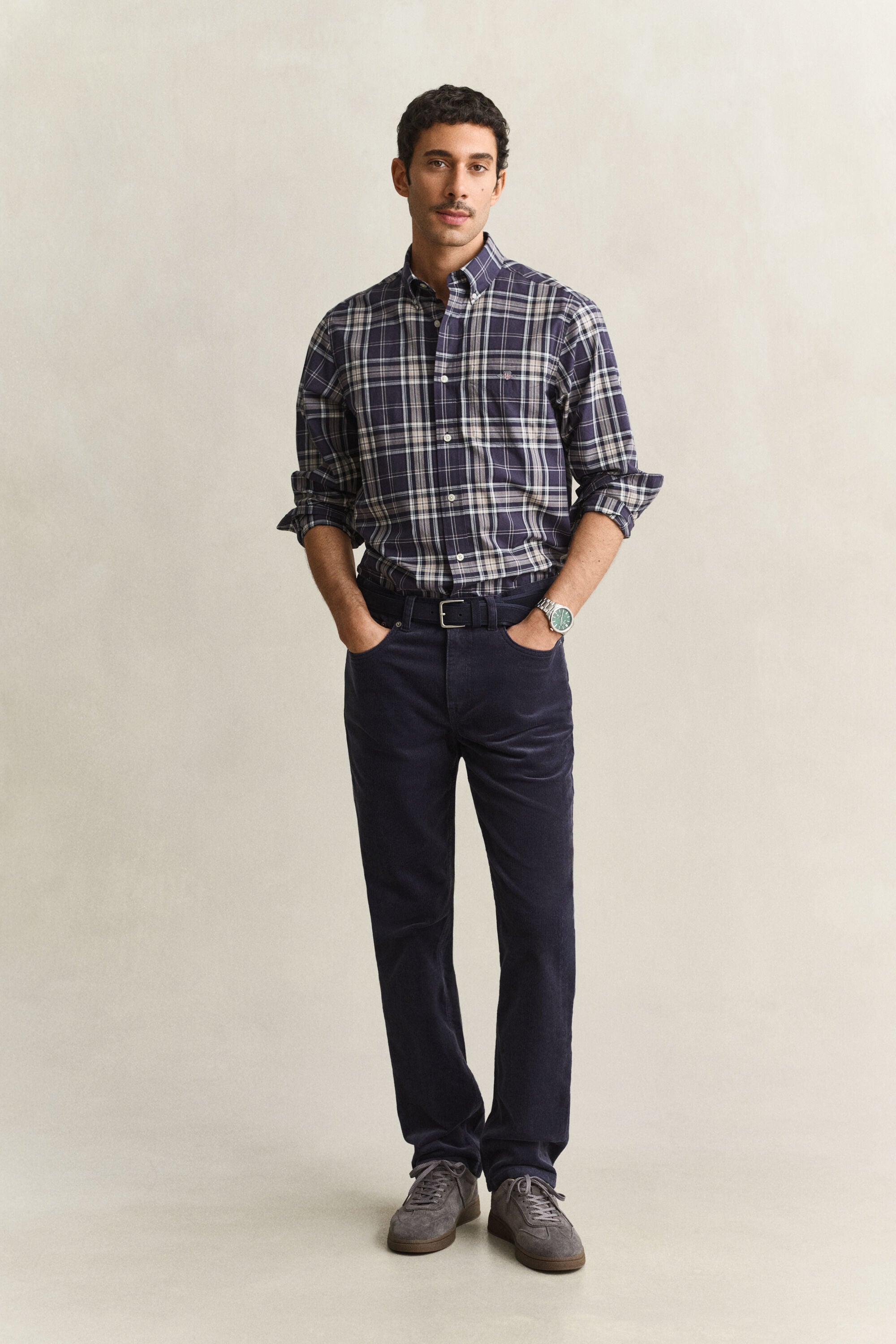 Chemise en popeline à carreaux