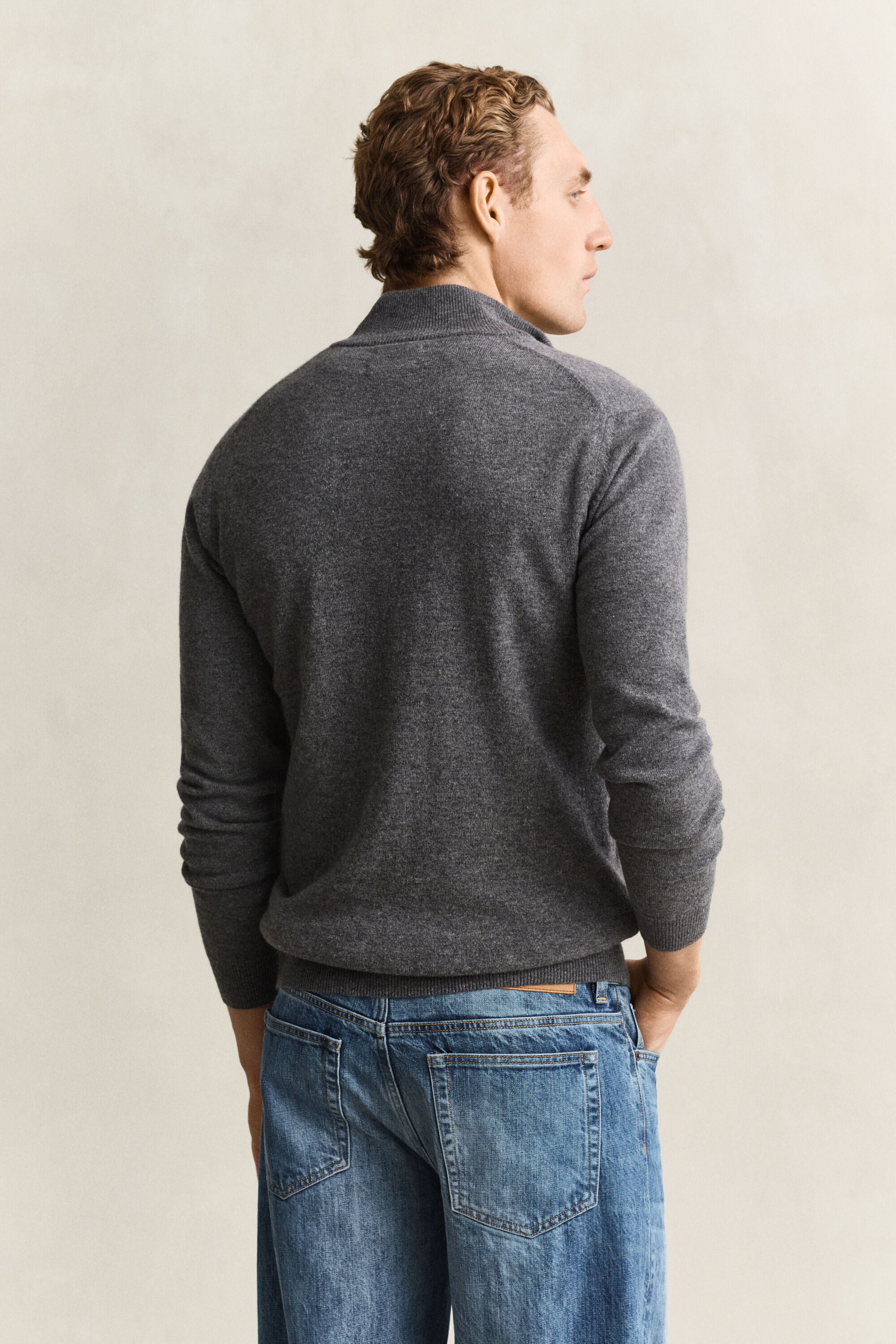 Cardigan zippé en laine d’agneau