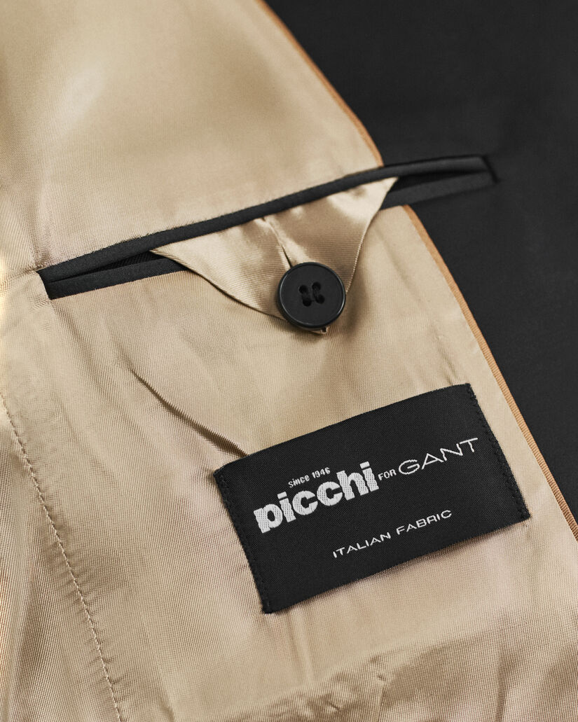 Veste blazer de smoking coupe regular en laine mélangée