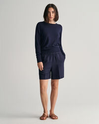 Short relaxed fit en lin mélangé Pull-On