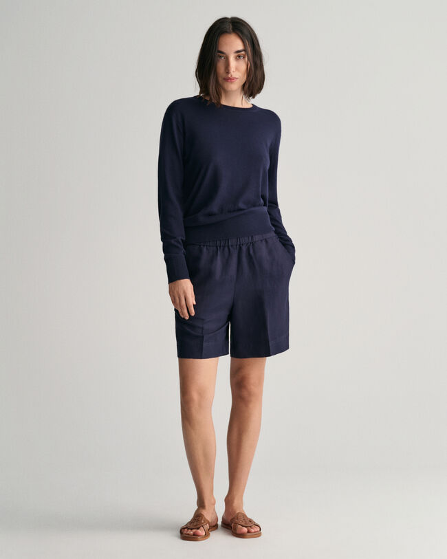 Short relaxed fit en lin mélangé Pull-On