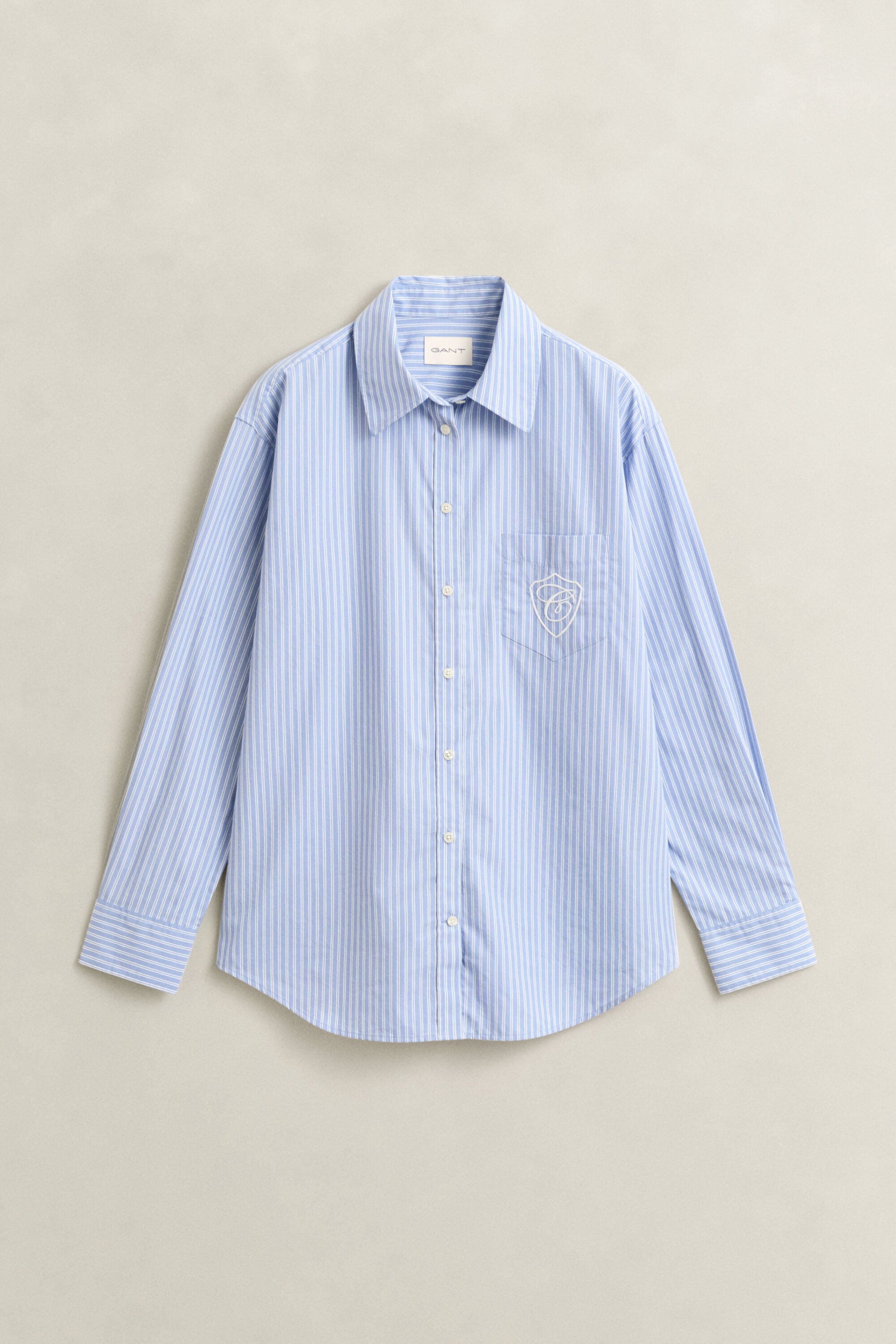 Chemise classique coupe décontractée en popeline à rayures
