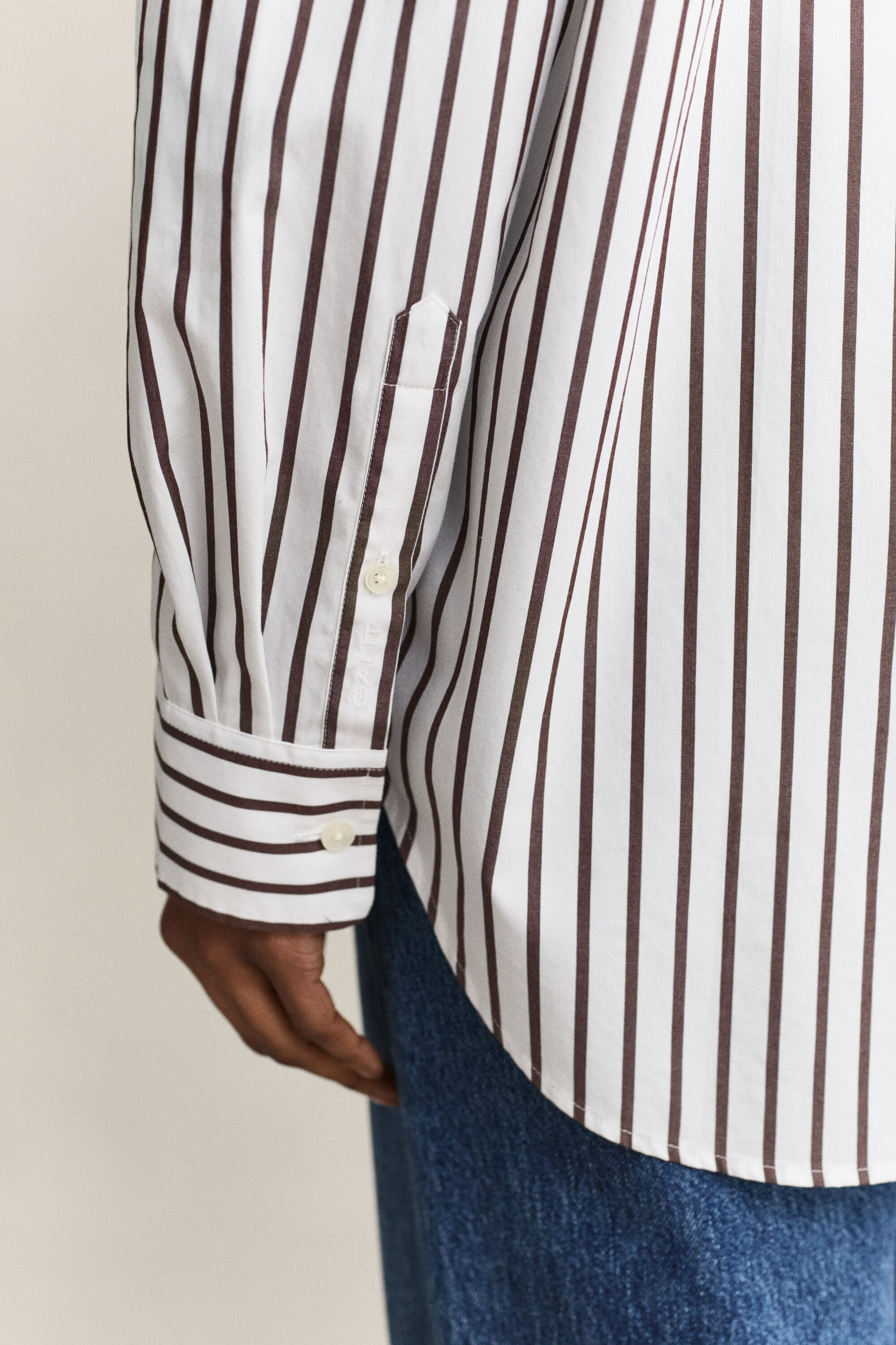 Chemise classique coupe décontractée en popeline à rayures