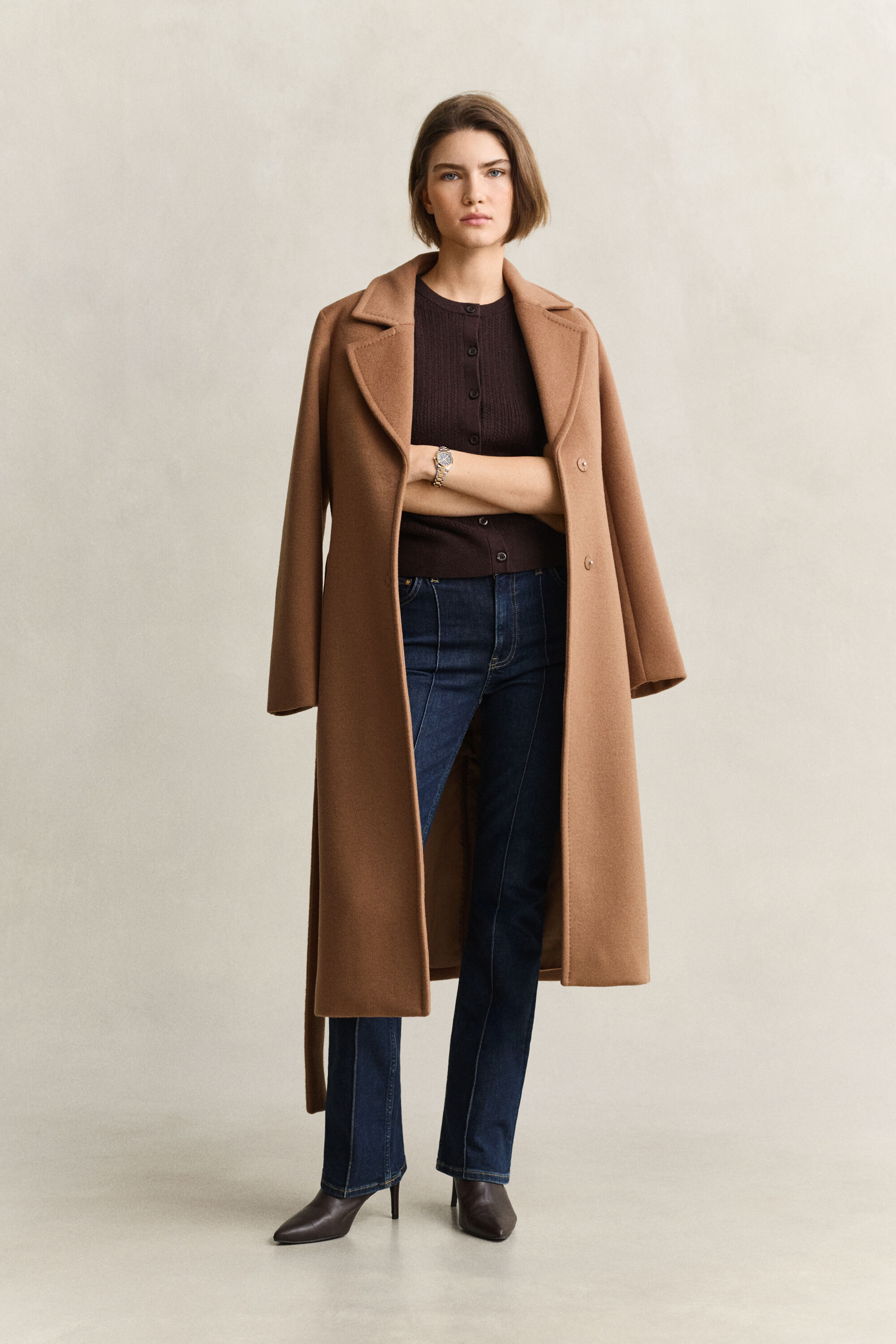 Cardigan à manches courtes en maille torsadée