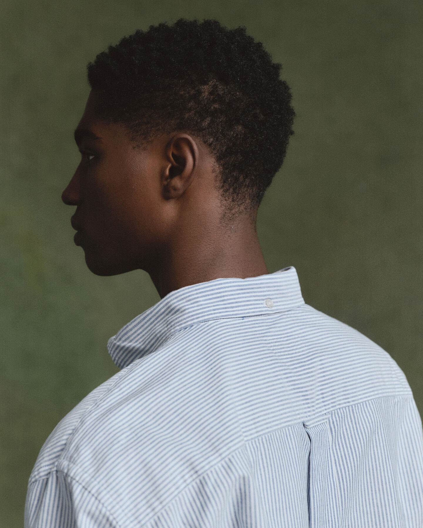 Chemise coupe décontractée US en coton Oxford à rayures Banker